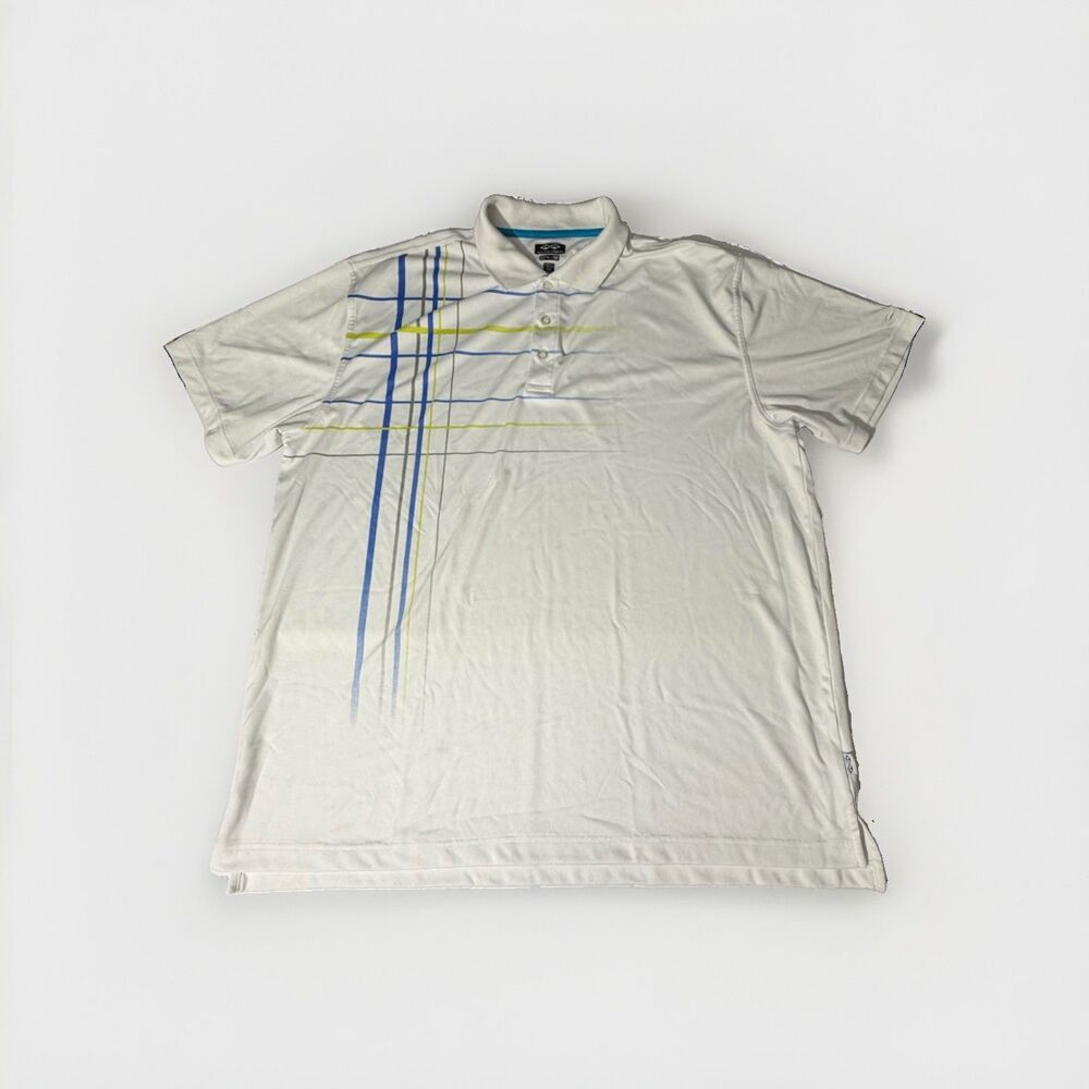 Snake Eyes Dry 18 Men’s XXL White Golf Polo Blue Green Plaid Perform